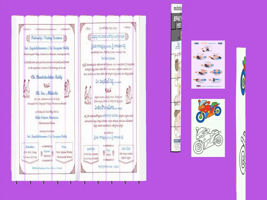 invitation with added sketch rolls